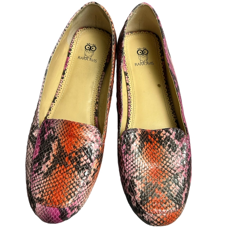 Rara Avis Purple & Red Snakeskin Flats